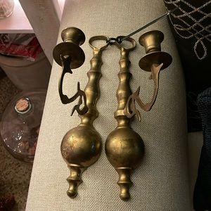 Brass wall sconces